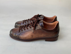 Tucci Di Lusso Mens Burnished Brown Handmade Italian leather Luxury Moccasin Shoes