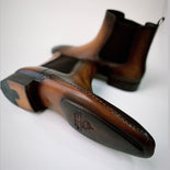 Tucci Di Lusso Mens Premium Italian Leather Burnished Brown Handmade Luxury Chelsea Boots