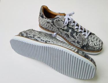 Tucci Di Lusso Mens Special Edition Natural Color Real Python Skin Leather Handmade Luxury Sneakers