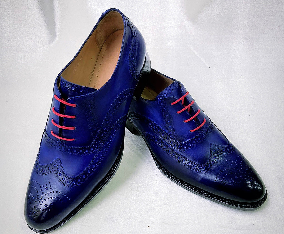 Men's royal blue italian leather oxford dress shoes | tucci di lusso luxury Men's royal blue italian leather oxford dress shoes | tucci di lusso luxury