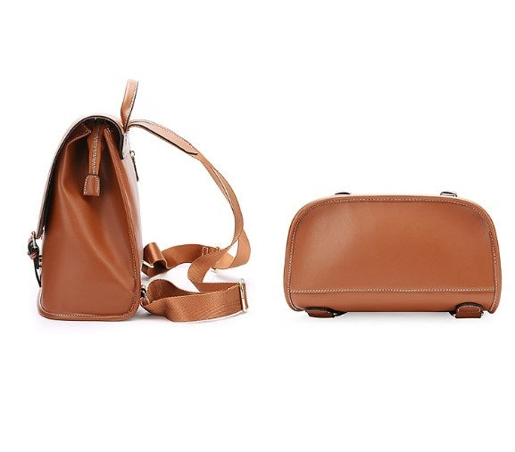 Womens Casual Genuine Leather Backpacks Vintage Shoulder Bag Travel Ladies Daypacks
