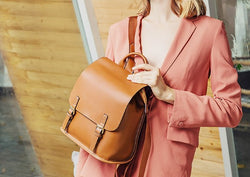 Womens Casual Genuine Leather Backpacks Vintage Shoulder Bag Travel Ladies Daypacks